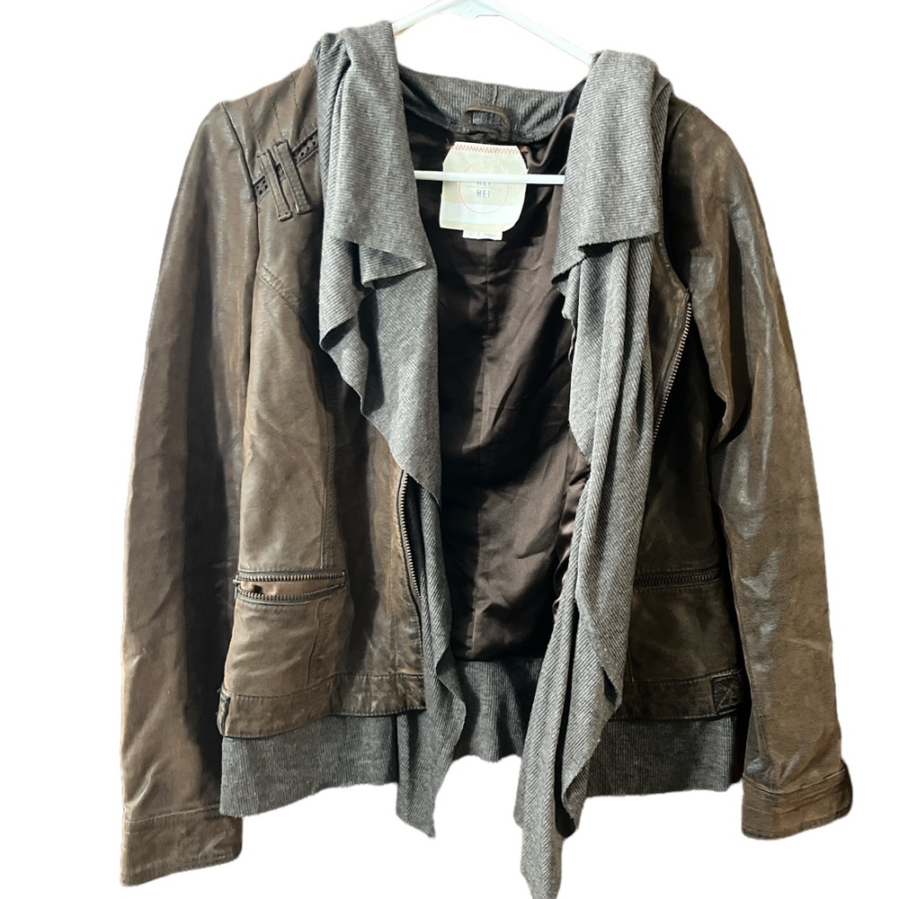 Hei Hei Anthropologie faux leather jacket Size Small